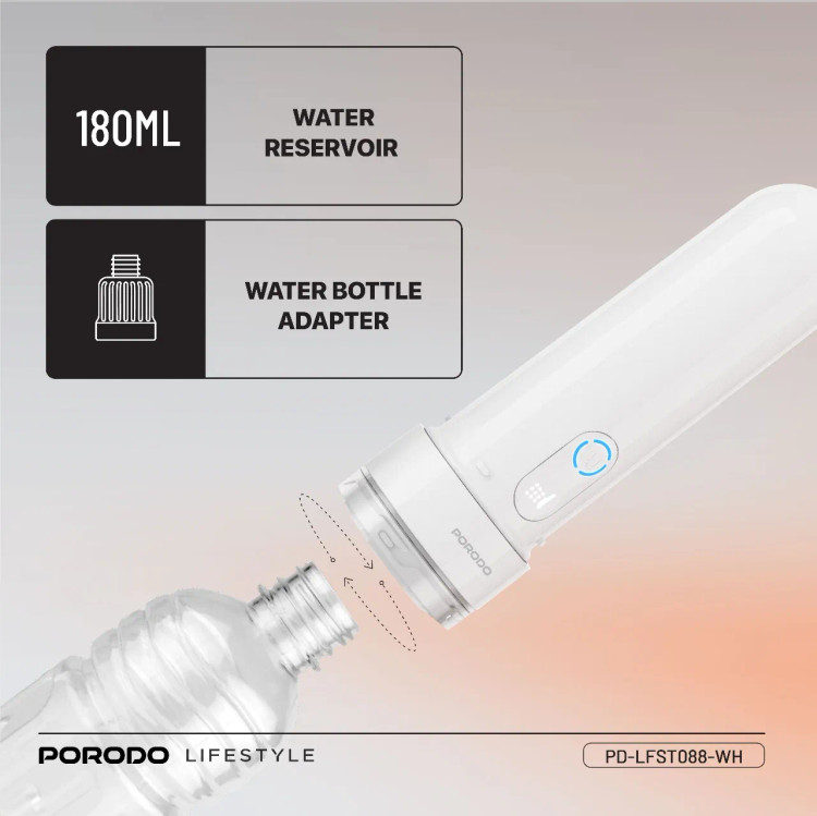 خودشوي مسافرتی شارژي با مخزن آب PORODO مدل PDLFST088WH