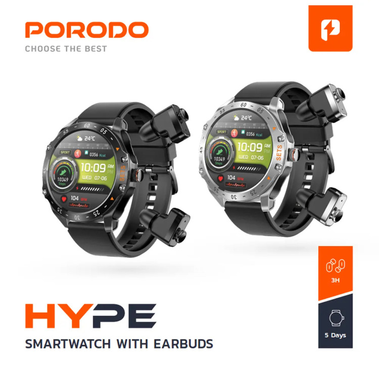 ساعت هوشمند Porodo Hype به همراه ایرپاد بی سیم توگوشی