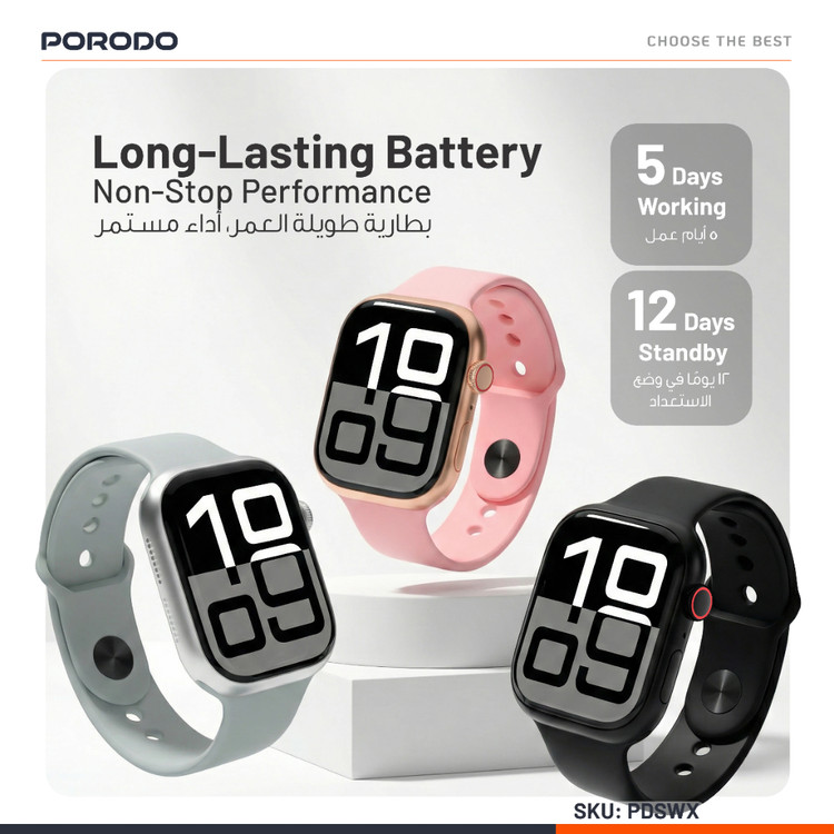 ساعت هوشمند ورزشی اینچی "Porodo Aerofit 2.01