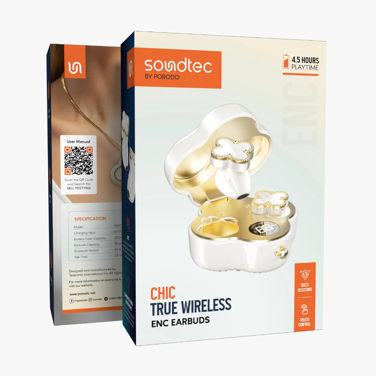 ایرپاد بیسیم مدل ونکلیف Porodo Soundtec Chic