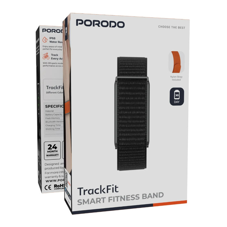 دستبند هوشمند بدون صفحه نمایش- كنترل كيفيت خواب و سلامت بدن Porodo Trackfit