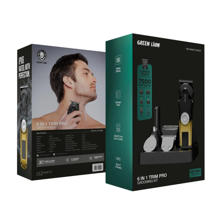 کیت اصلاح موی سر و بدن 6 کاره Green Lion Trim Pro