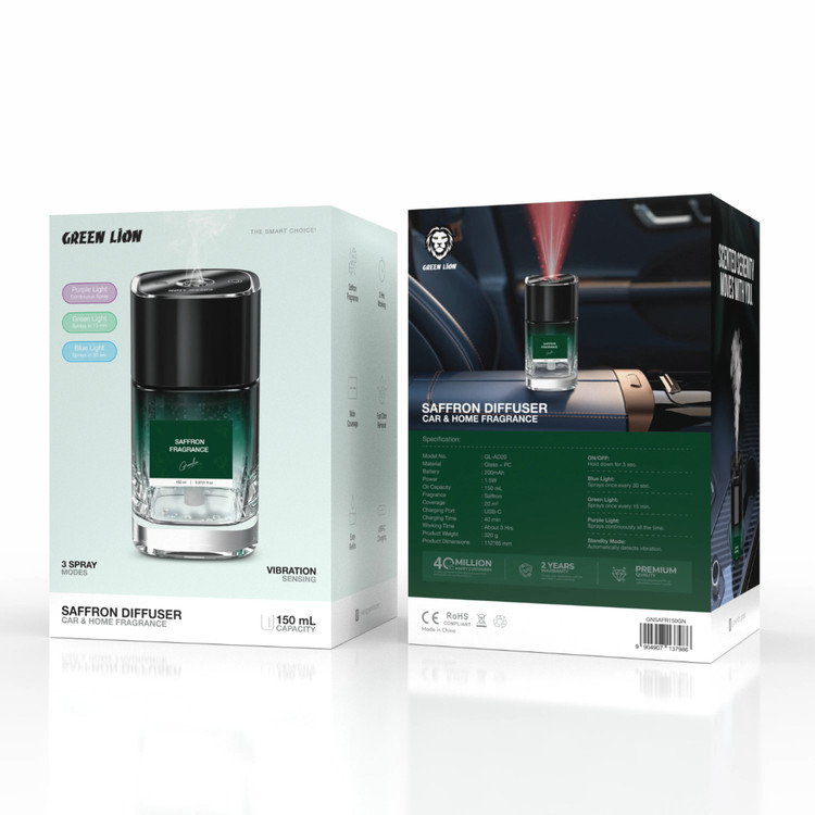 خوش بو کننده عطر زعفران ۱۵۰ میلی لیتر با نورپردازي Green Lion