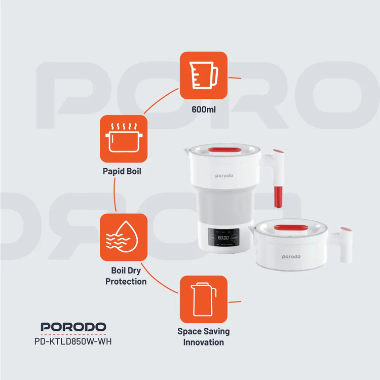 کتری برقی تاشو قابل حمل Porodo Lifestyle