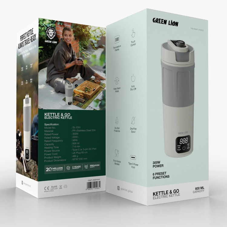 کتری برقی میلیلیتر Green Lion Kettle & Go 600