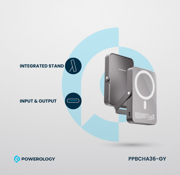 پاوربانک مگنتي 10000 میلیآمپرساعتی Magsafe با سطح شیشهای POWEROLOGY