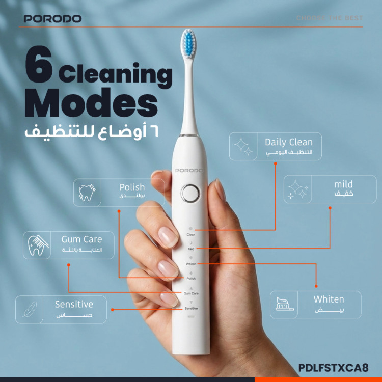 مسواک برقی پرودو مدل Sonic هوشمند Porodo Lifestyle